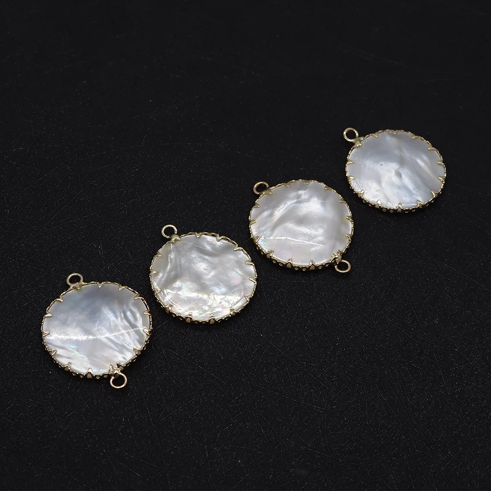 

1pcs Classic Natural Shell Wrap Gold Plated Charm Pendant DIY Necklace Earrings Fashion Jewelry Boutique Accessories 25x26mm