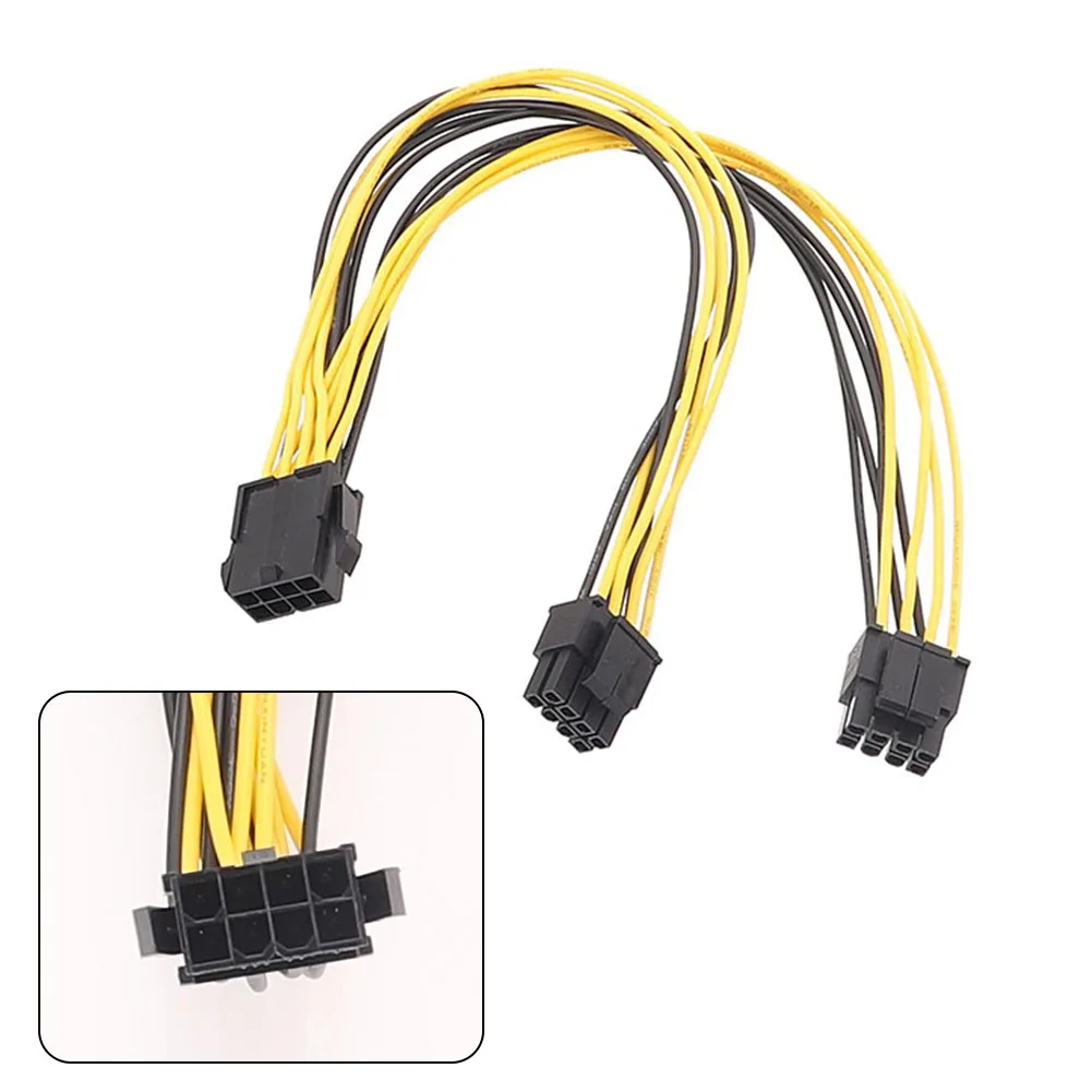 Новый 10-сантиметровый 8-контактный двойной PCIe 2X сплиттер кабель питания для