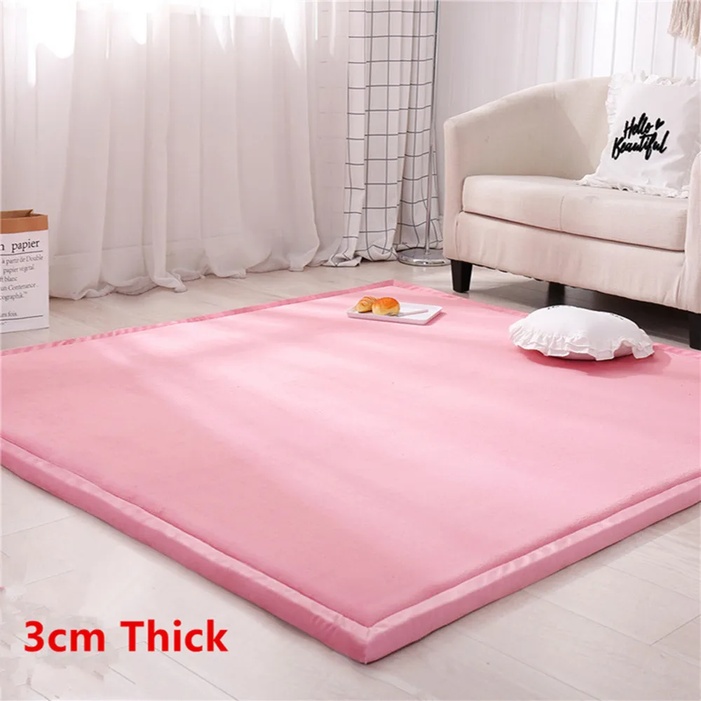 

Japanese Kids Room Crawling Carpets For Living Room Bedroom Area Rugs 3CM Thick Coral Velvet Tatami Floor Mat Child Play Carpet