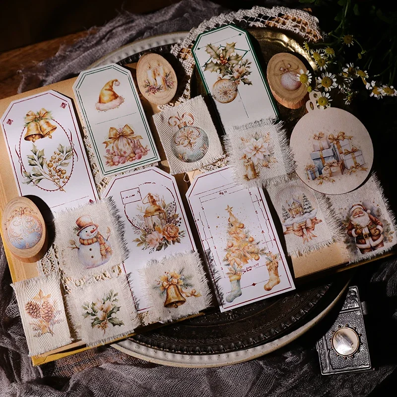 2 листа винтажные золотые рождественские колокольчики наклейки для мусора