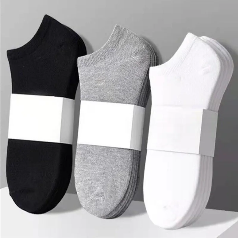 

General purpose solid color black, white and gray socks men's short socks boat socks summer shallow mouth Korean female socks