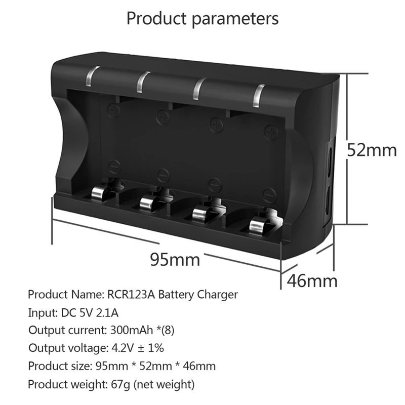 Зарядное устройство для аккумулятора 4 2 В CR123A 16340 16350