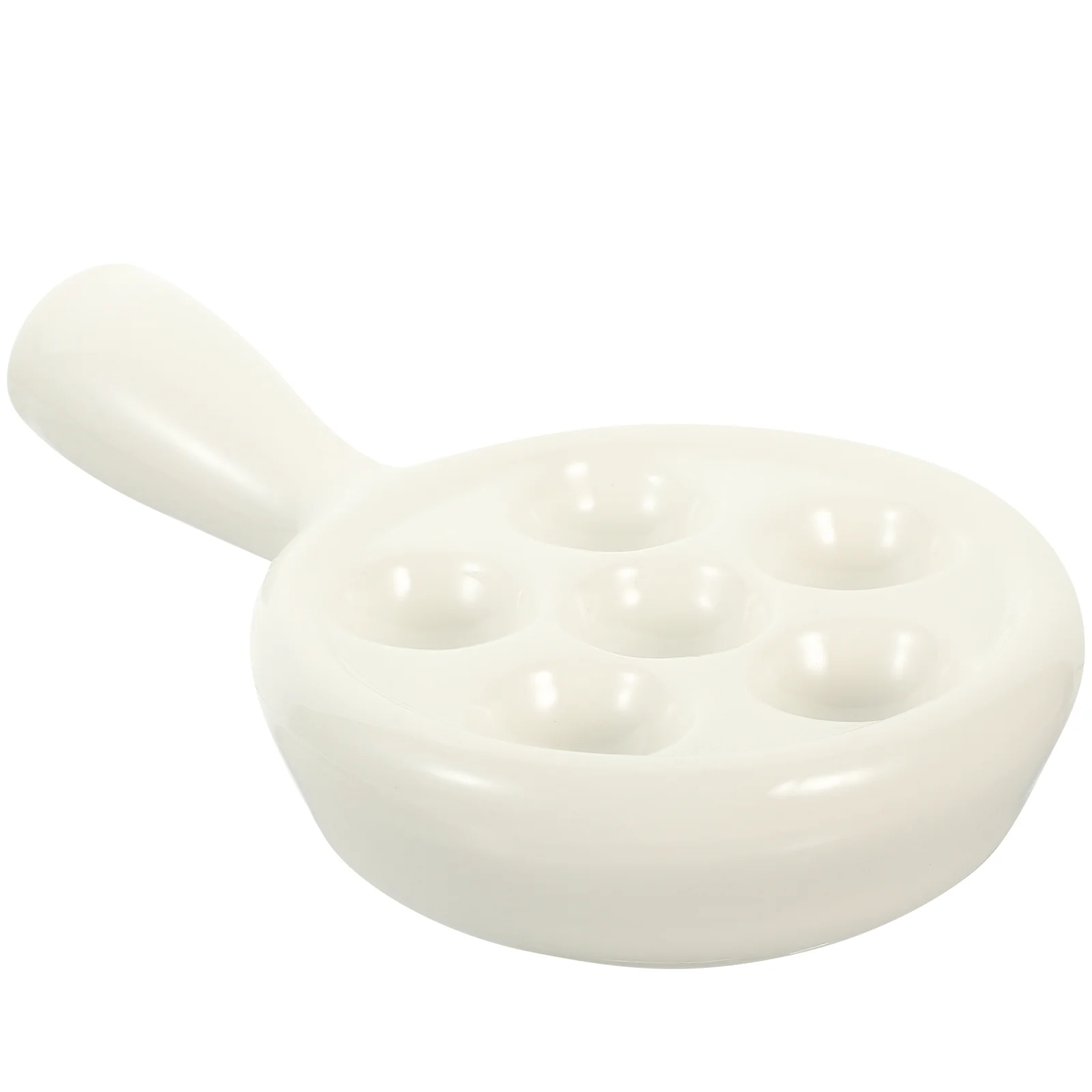 

6 Holes Snail Dish Ceramic Snail Dishes Flatware Tray Escargot Serving Plates Utensil Tray Baked Snails Ceramics Shrimp Pan