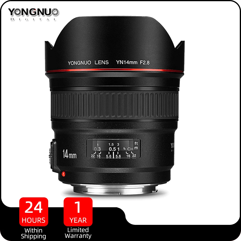 Объектив YONGNUO YN14mm F2.8 с автофокусом для камер Nikon DSLR D7200 D5600 D300S D700 D610 D800 Canon Rebel 77D T5 T6I 1500D 5diii