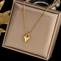 metal snake bone chain necklace with light luxury design feeling versatile heart clavicle chain heart shaped network rednecklace