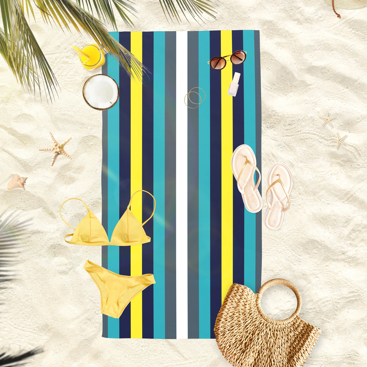 

Beach Towel Sandproof Extra Large Size Striped Oversize Beach Towel XXL XL For Adults