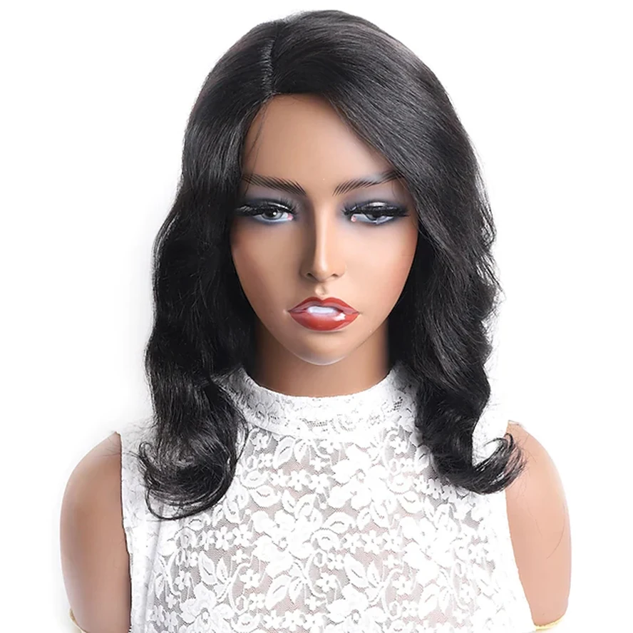 Brazilian real human hair woman wig T lace natural color curvy hair short head set female hot sales lace front wigs