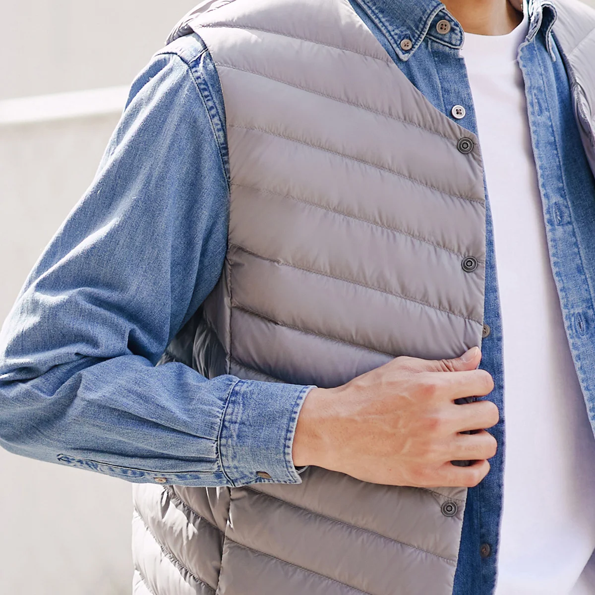 TANBOER Filling Power 600+ Figure Flattering Winter Vest Solid  90% Duck Down Sleeveless Packable Jakcet TF216011