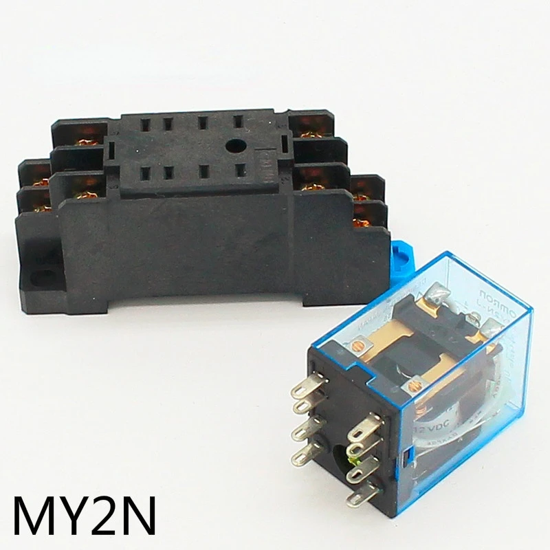

MY2P HH52P MY2NJ relay 12VDC 24VDC 110VAC 220VAC coil high quality general purpose DPDT micro mini relay with socket base holder