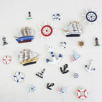 mediterranean style resin crafts sailboat anchor rudder fridge magnet home decorative gift