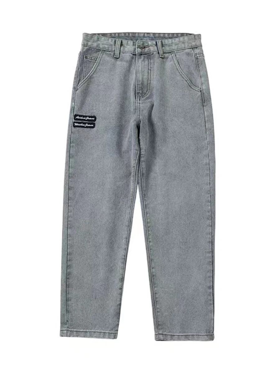 Four Seasons Men's Clothing Straight All-match Jeans Trend Simple Harem Pants Loose Casual Pants Fashion Streetwear Ins Hot Sale