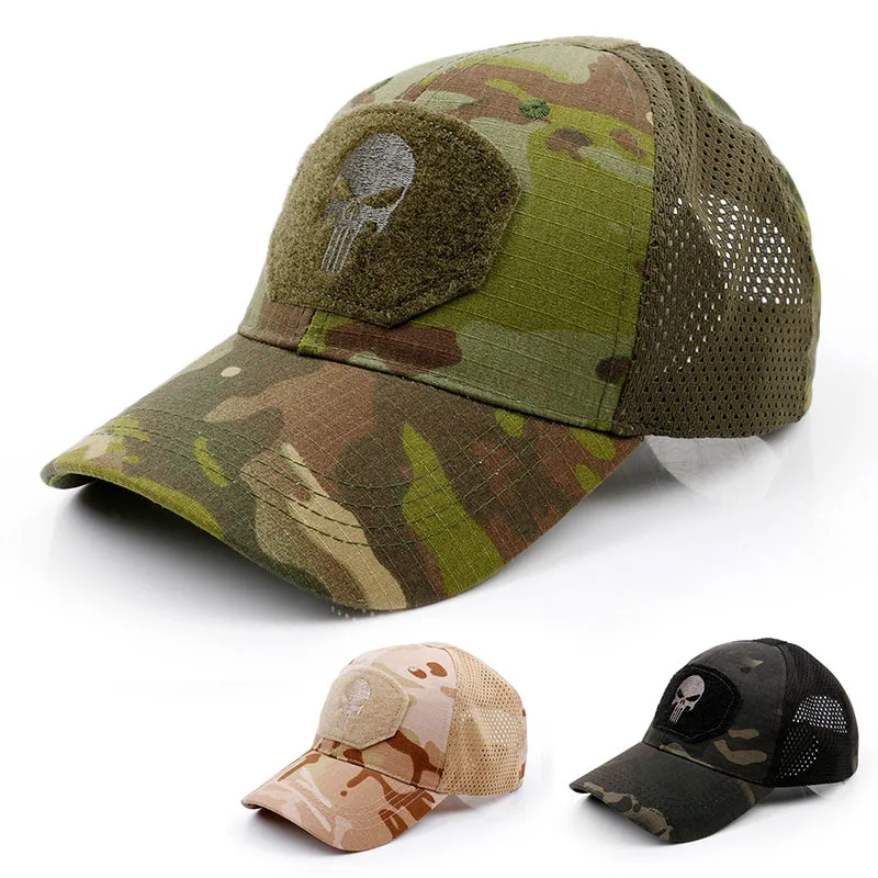 Бейсболка с вышивкой черепа Мужская Уличная камуфляжная женская уличная