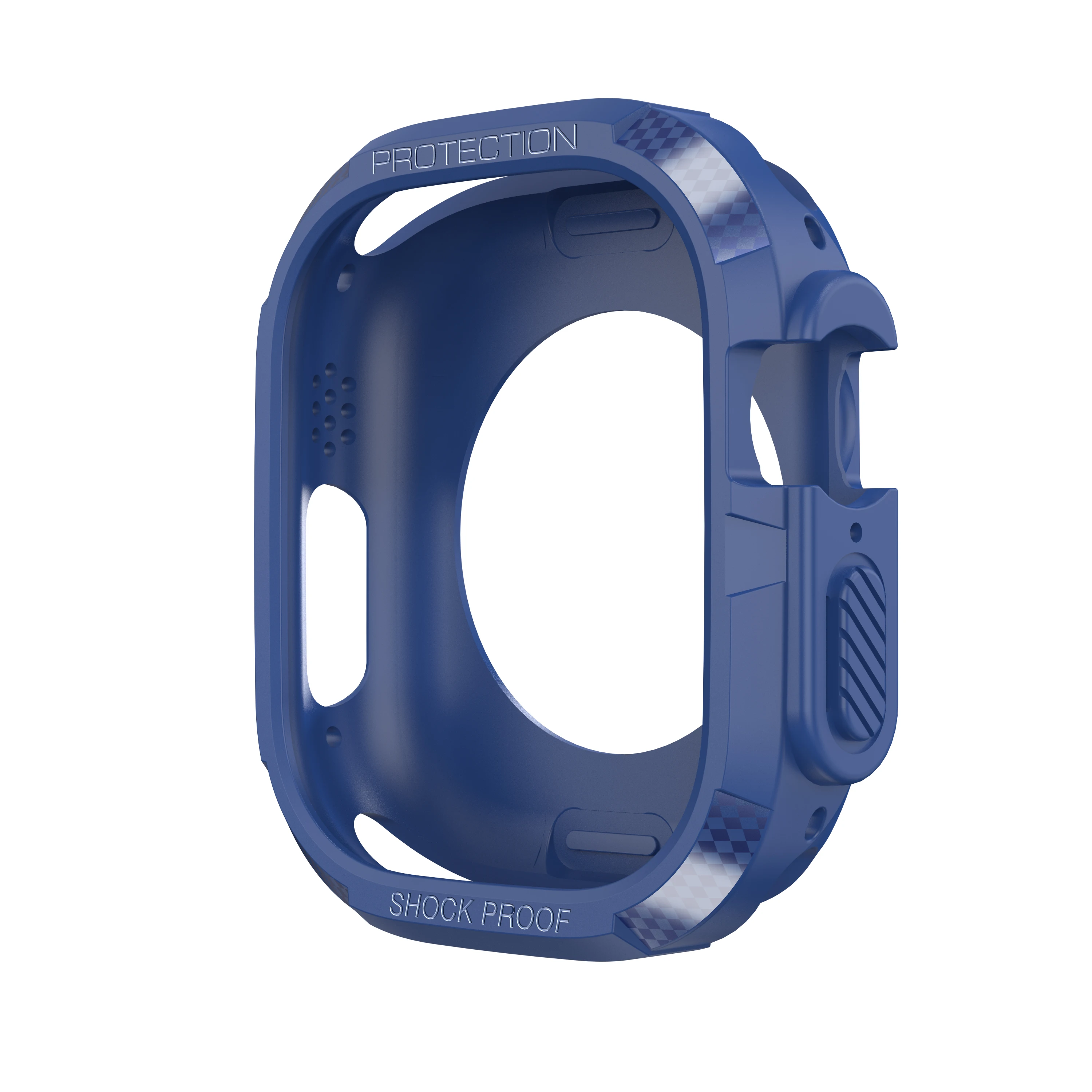 Carbon fiber three proof protective case suitable for Apple Watch Ultra 49mm case, anti drop TPU+shock case