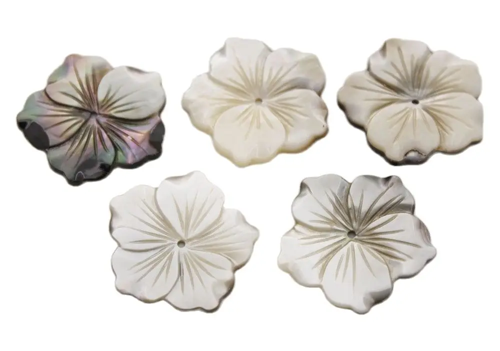 

5pcs 32mm flower natural mother of pearl shell jewelry making DIY