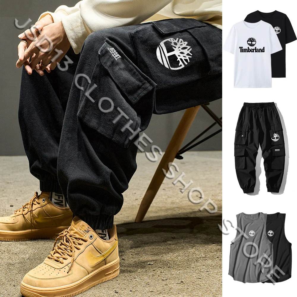 

Men Tree Printed Multi-Pocket Cargo Pants Harem Pants Joggers Sweatpants Streetwear Casual Plus Size Trouser T-shirt Sport Tank
