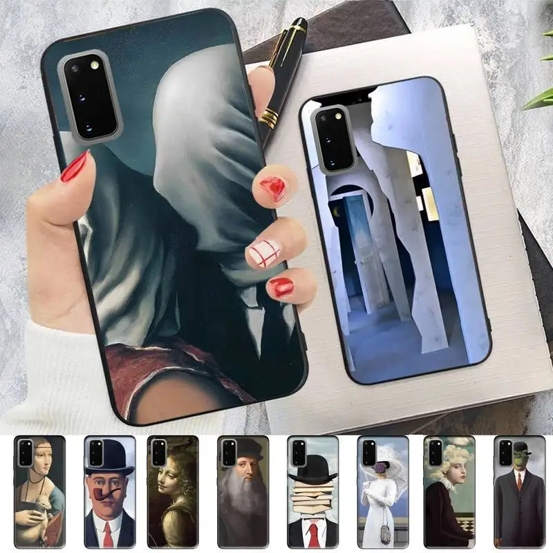 

Da Vinci Magritte Art Phone Case For Samsung S 9 10 20 21 22 23 30 23plus lite Ultra FE S10lite Fundas