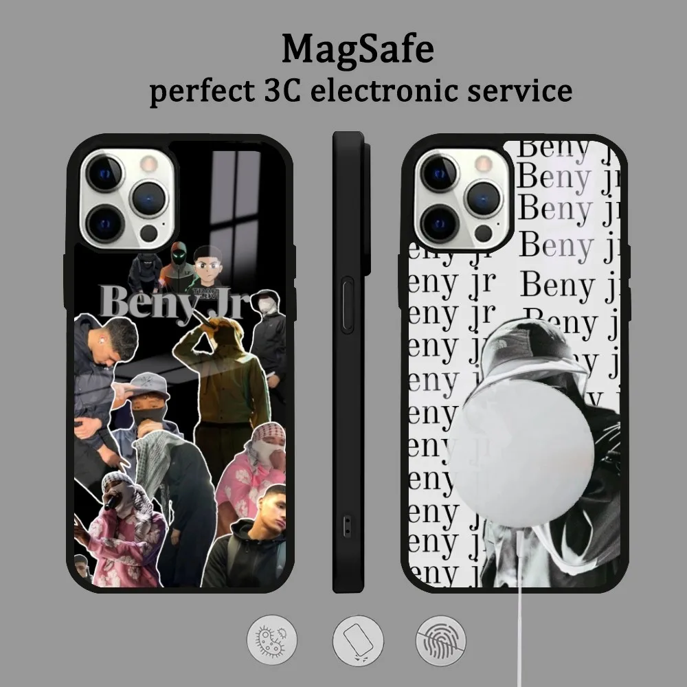 Чехол для телефона Испанский рэпер B-Beny Jr iPhone 16 15 14 13 12 11 Pro Max Plus Mini Magsafe Mirror