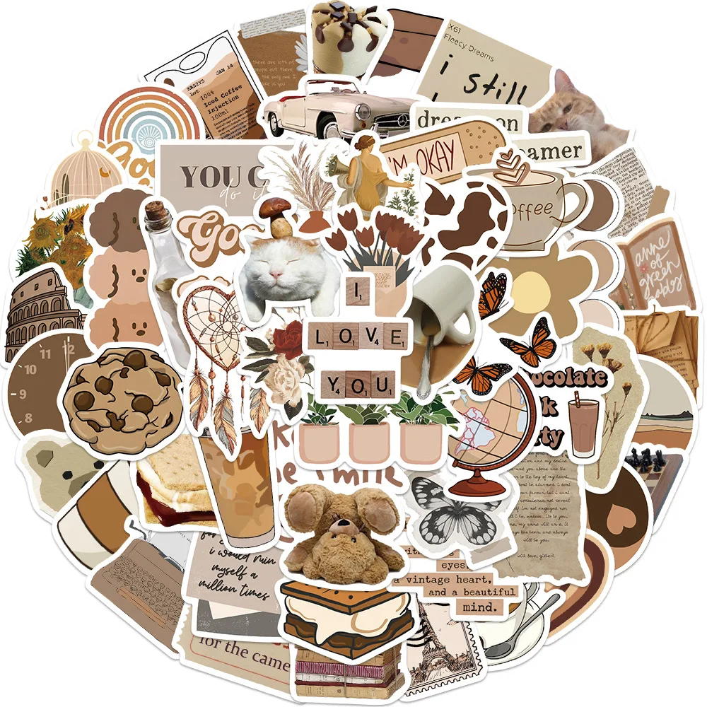 

Стикеры в стиле ретро, 10/30/60 шт.