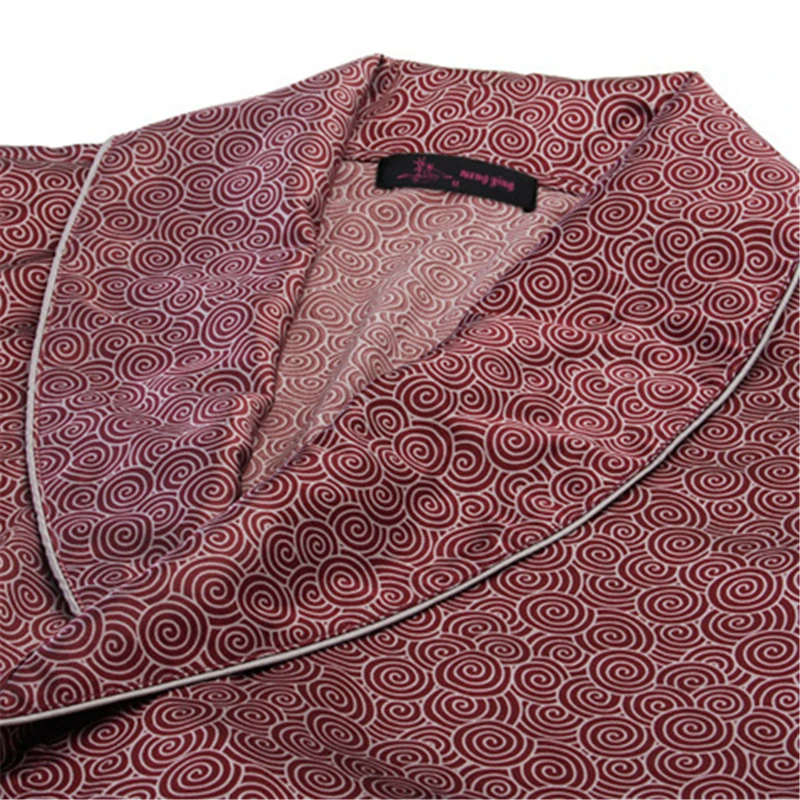 Silk Robe Mens Satin Bathrobe Noble Men Long Sleeve Satin Dressing Gown Men's Sleepwear Home Clothing Indoor Clothing Dropship