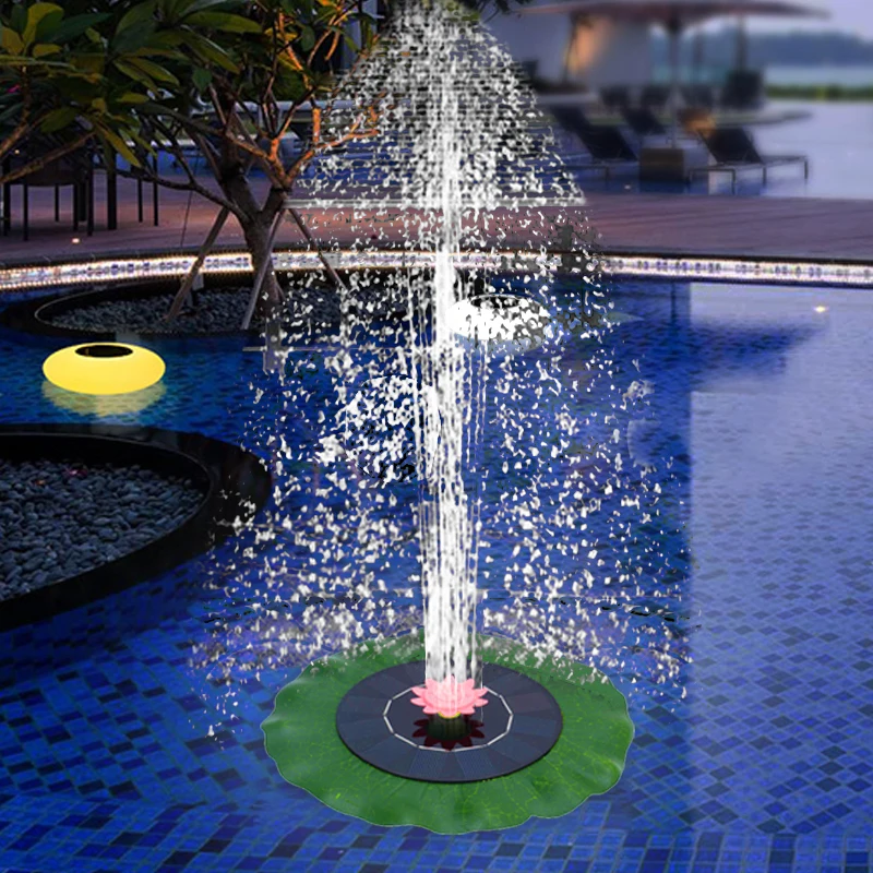 

Solar Fountain Water Pump Floating Simulation Lotus Leaf Garden Pool Landscape Pond Decorative Powered Yard outdoor accessories