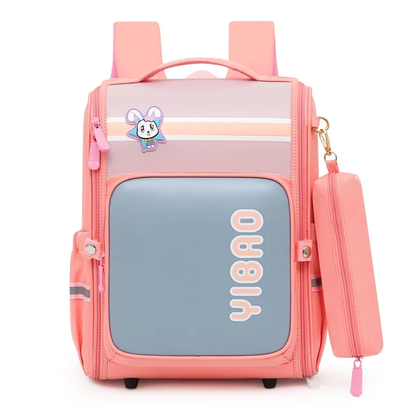 British Style Large Capacity Children Cute Cartoon Rabbit Backpacks 2022 New Girl Boy Students Fashion Schoolbags with Pen Bags