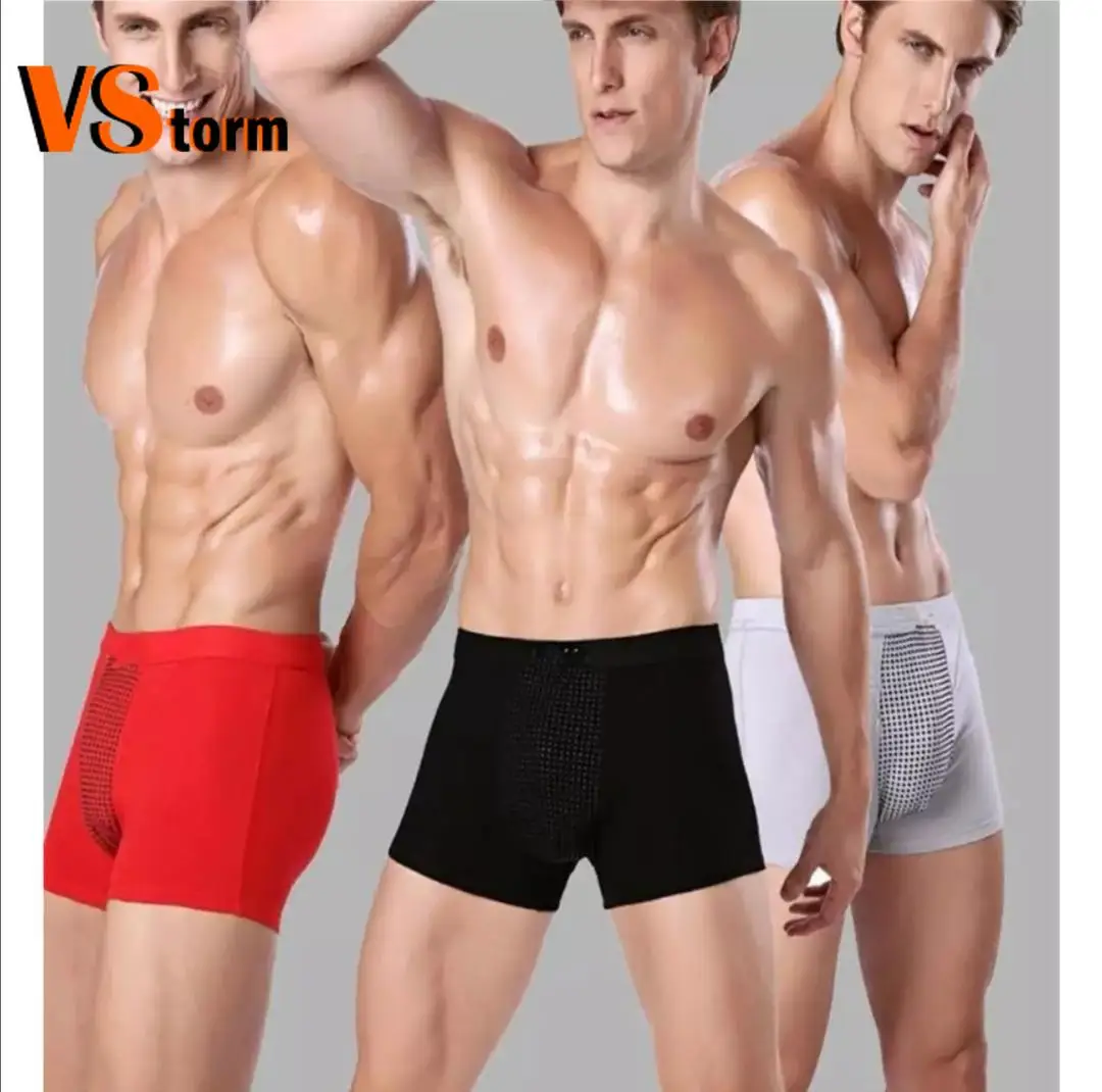 3PCS Men Magnet Underwear Soft Health Care Sex Function Improve Breathable Magnetic Therapy Lingerie Prostate Power Gay Boxers