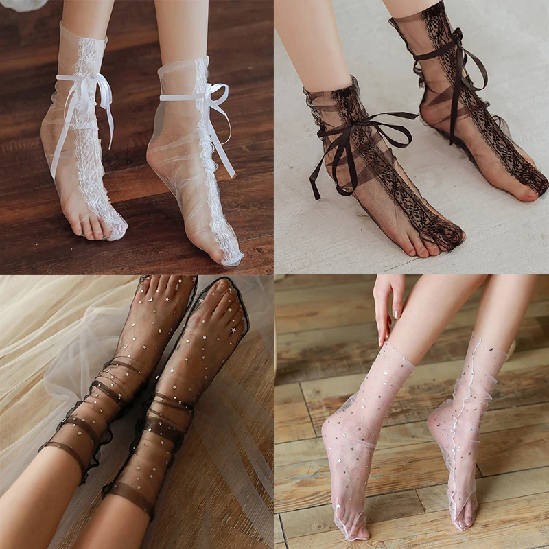 

Эротические сексуальные белые черные кружевные женские гольфы с бантом милые колготки для косплея для девочек