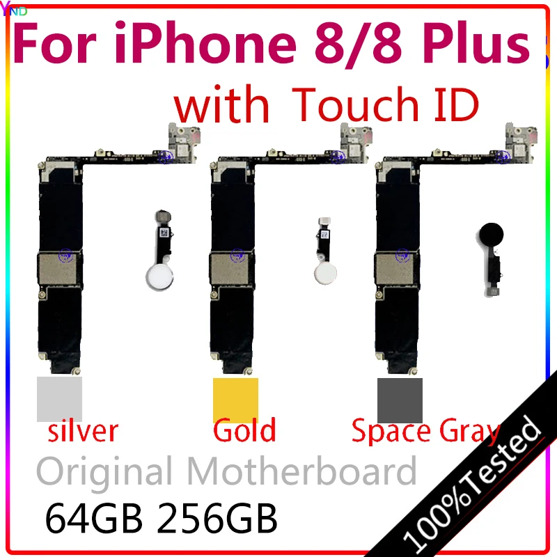 100%Original Free iCloud Motherboard For iPhone 8 Plus With/NO Touch ID 4.7&quot Logic Board Mainboard With Chips Plate - купить по