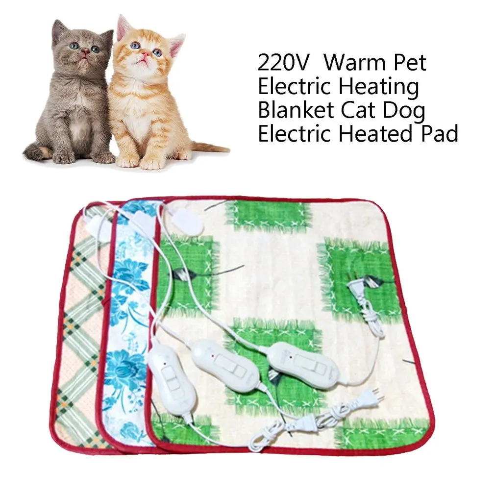 

220V Pet Electric Heating Blanket Anti-scratch Cat Dog Heating Heater Mat Sleeping Bed for Autumn Winter Random Color 38.5*41cm