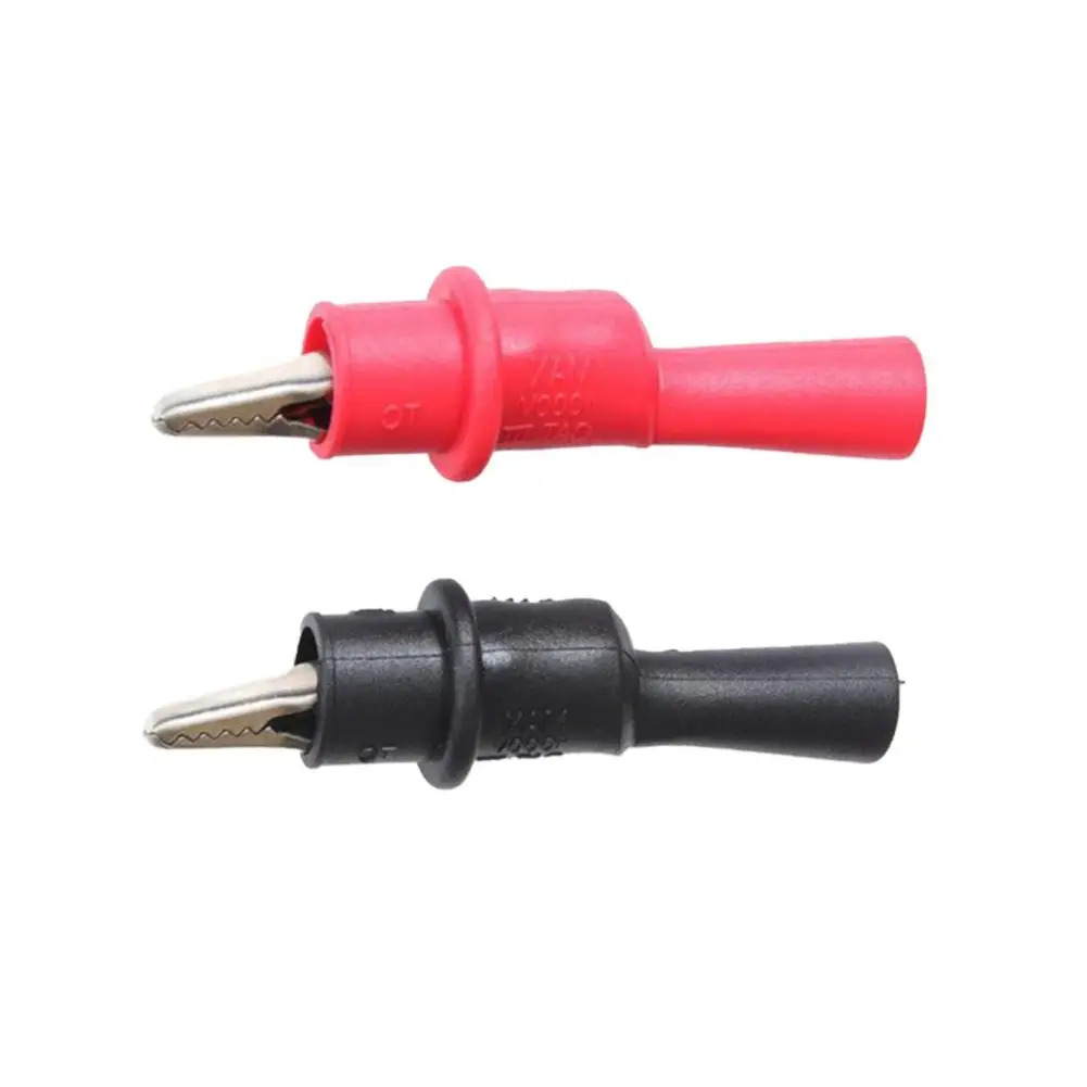 

2Pcs Useful Test Clip Brass Test Lead Clip Safe Reusable Insulated Test Lead Clip Removable