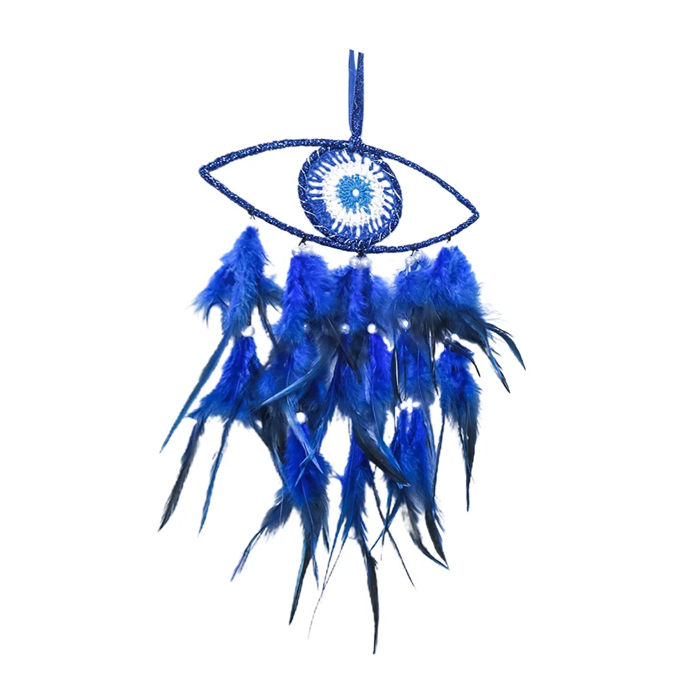 

Eye Evil Decor Dream Catcher Wall Dreamcatcher Room Hanging Grunge Blue Home Turkish Macrame Plume Nursery Blessing Woven Car