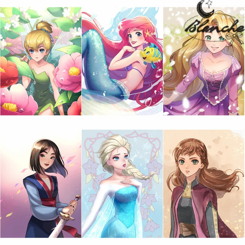 

Иллюстрация Принцессы Диснея, красивые картины, алмазная живопись, вышивка крестиком, мозаика для гостиной, домашний декор