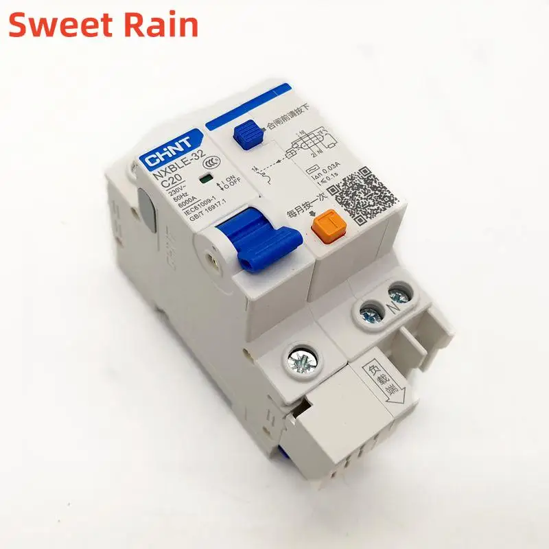 

New CHINT Circuit Breaker NXBLE-32 1P+N 30mA C6A 10A 16A 20A 25A 32A Residual current Circuit breaker Replace DZ47LE-32 RCBO