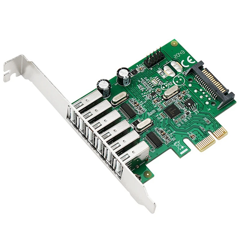 

Переходная карта Pcie-USB 2,0, плата расширения Pcie X1-6 с интерфейсом USB2.0, встроенный интерфейс питания SATA