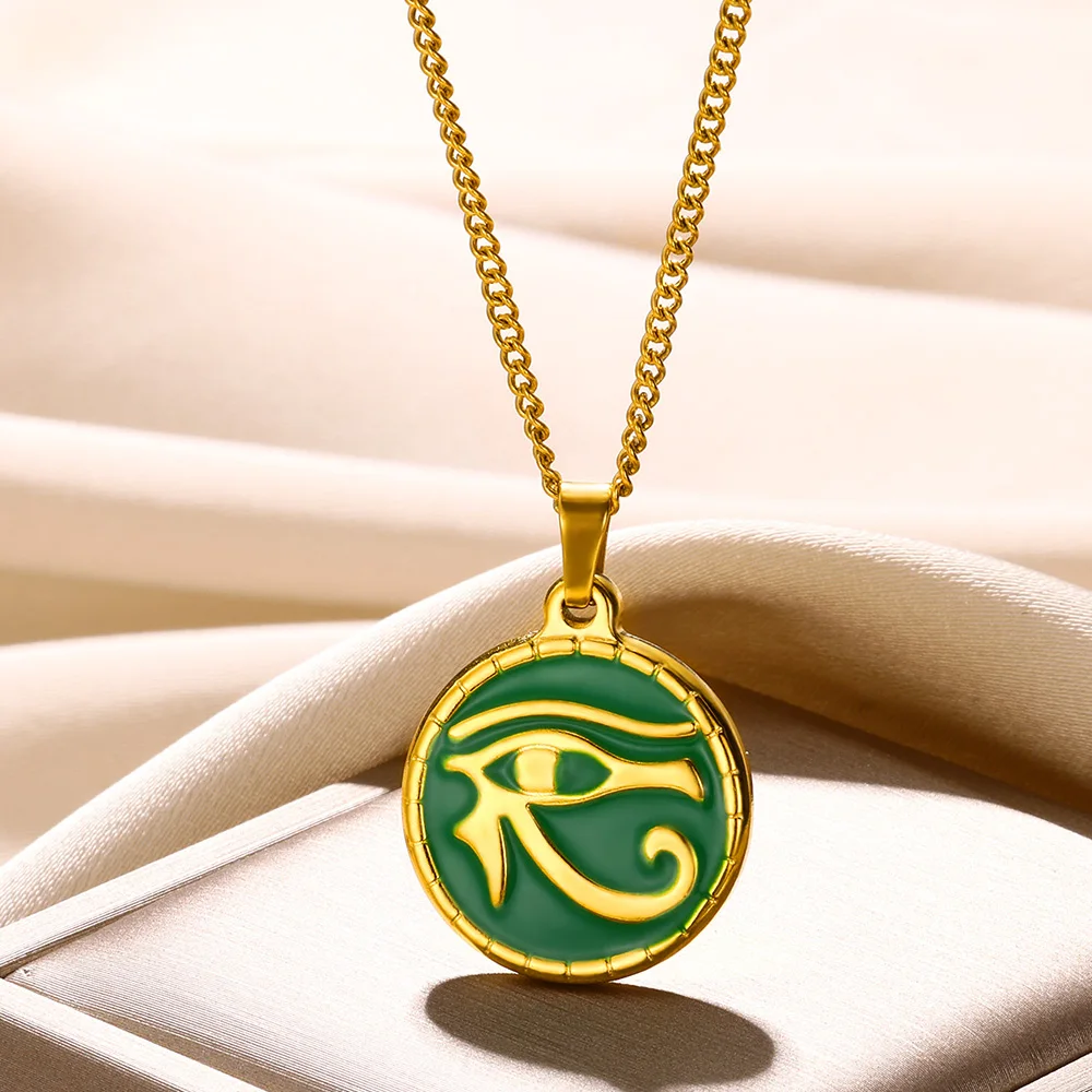 Женское Классическое Круглое Ожерелье С Подвеской Из Нержавеющей Стали В