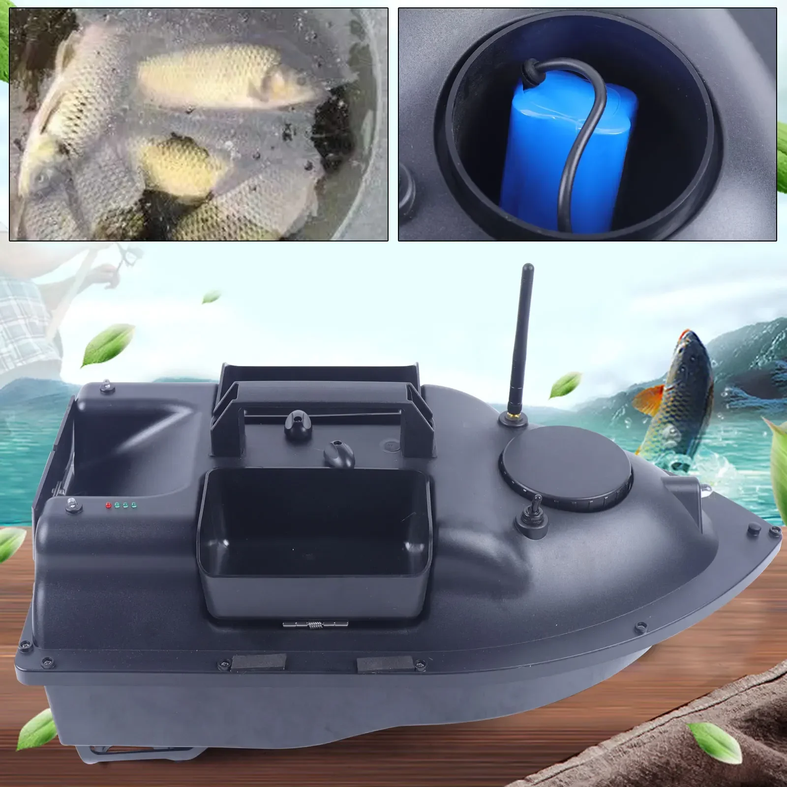 500 м радиоуправляемая рыболовная лодка для кормления приманки с 3 отверстиями