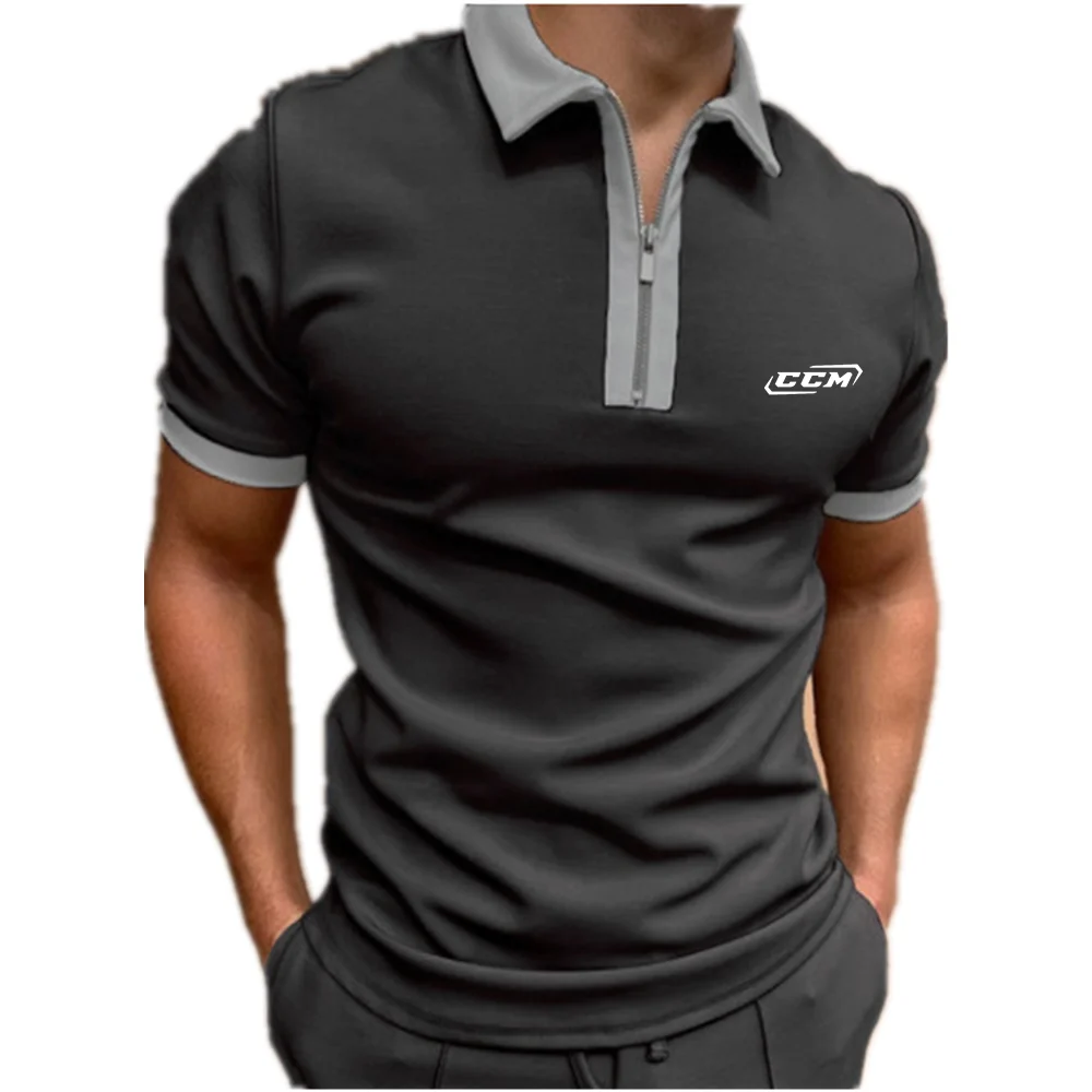 

CCM Shirts Men's Casual Printed Short Sleeves Slim Fit Men's Polo Shirts Short Sleeves New Summer Fashion Brand Men Clothing