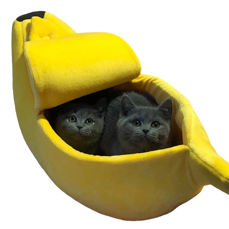 

Banana Shape Pet Dog Cat home litter Bed House for Mat Durable Kennel Doggy Puppy Cushion Basket Warm Portable Cat Supplies gy