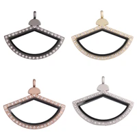 10pcs ginkgo leaf shape rhinestone decorate floating locket alloy pendant charms jewelry making necklace keychain for women men