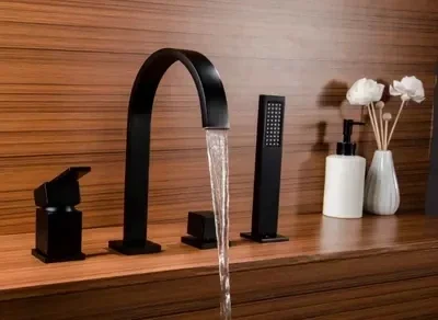 Vidric черный смеситель для ванны медный горячей и холодной воды раздельного типа