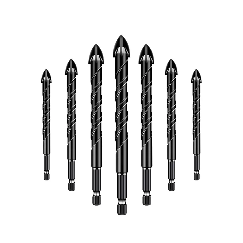 

Hex Shank Tungsten Steel Carbide Cross Four-edged Triangle Drill Bit Tile Hexagonal Handle Brick Wall Cement Ceramic Drilling