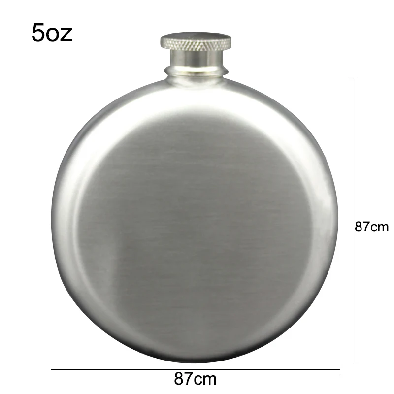 5OZ Stainless Steel Hip Flask Mini Round Alcohol Liquor Bottle High Quality Whiskey Flagon Mirror Polished Portable Pocket | Дом и сад