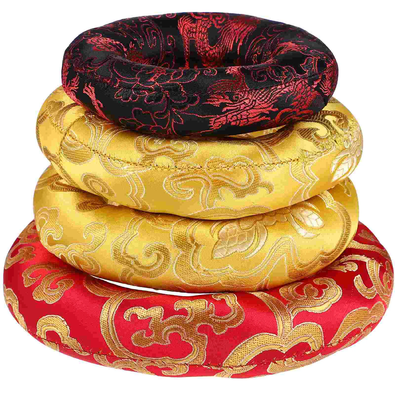 

4pcs Portable Multifunctional Sturdy Practical Useful Decor For Tables Supply Singing Bowls Base Singing Bowl Mat