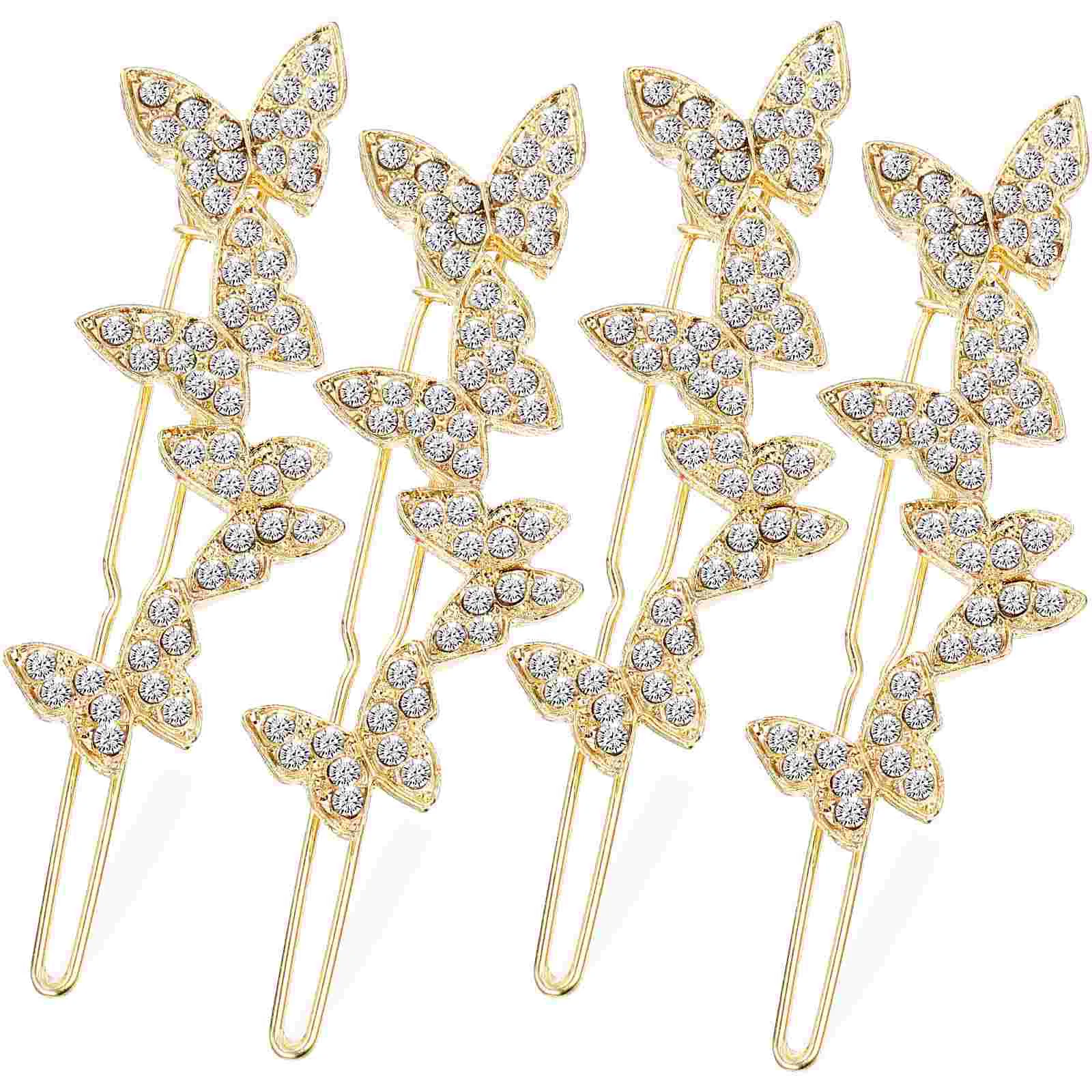 

Hair Clips Women Buckle Hairpin Thick Pin Girls Pretty Rhinestones Bangs Barrettes Bang Accessories Styling Curly Vintage