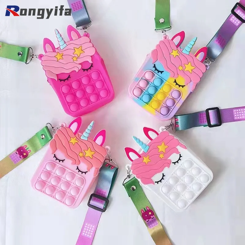 Силиконовая сумка для хранения канцелярских принадлежностей с единорогом