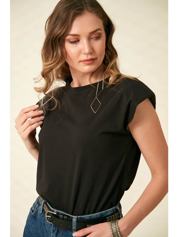 

Morpile With Shoulder Pads Short-Sleeve T-Shirt t shirt y2k top nostalgic summer women t-shirt anime bluz