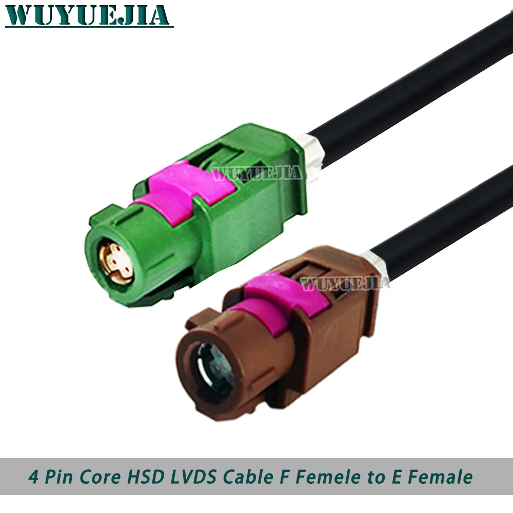 

4-контактный разъем HSD LVDS с коричневым разъемом F «Мама» на зеленый разъем «Мама» для автомобильного радио, GPS-навигатора, дисплея, высокоскоростной кабель LVDS HSD