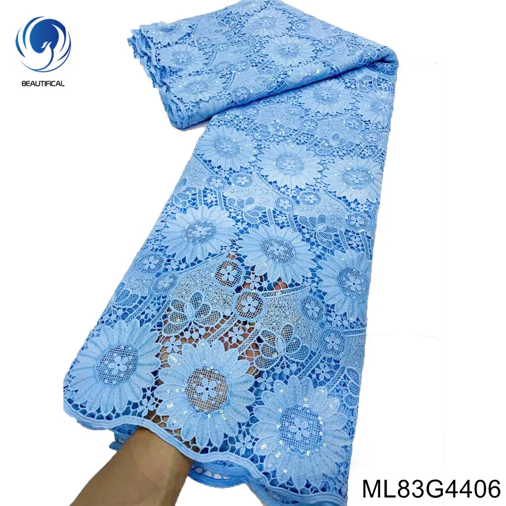 

2023 Французская ткань шнур Блестки Материал аксессуары кутюр рукоделие Гипюр кружево 5 ярдов нигерийское свадебное платье Cloch ML83G44