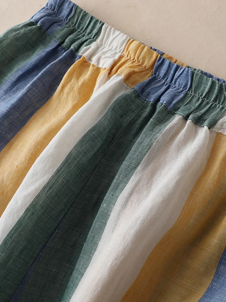 Широкие брюки из смеси хлопка в японском стиле новинка 2024 винтажные прямые с