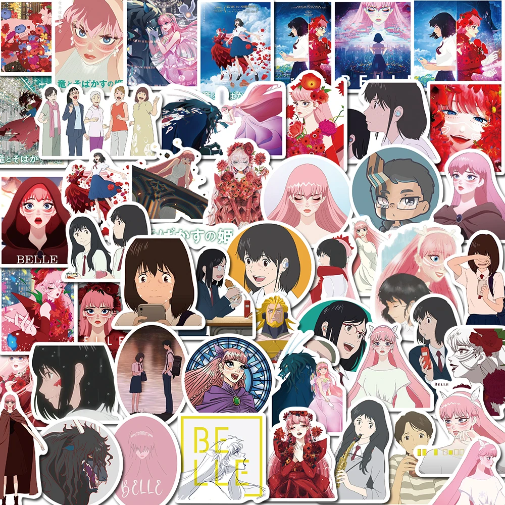 

10/50PCS Belle Anime Movie Stickers Vintage For DIY Notebook Guitar Scrapbooking Motorcycle Laptop Luggage Graffiti Decals